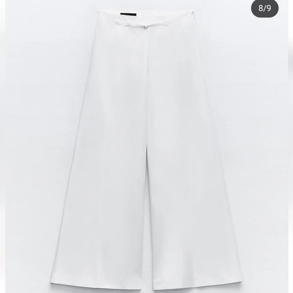 Zara Palazzo Wide White Pants